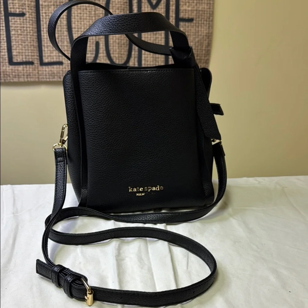Kate Spade Black Pebbled Leather Shoulder Bag (Missing “York”)‎